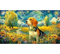 Beagle in meadow with river Jigsaw Puzzle 1000 Piece for Adults - Recycled Paper Home Activity & Great Gift Idea 75x50/1000pcs