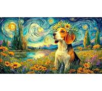 Beagle-in-meadow-with-river Recycled Paper Puzzle Game 1000 Piece Educational Game Challenge Fun Present & Activity for Home Great Gift Idea for Women, Gifts for Men 38x52/1000pcs