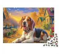 Beagle Jigsaw Puzzle Pet Beagle 1000 Pieces 100% Recycled Board for Couples Logic Skill Party Game 70x50cm/1000pcs