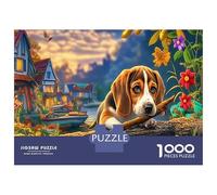 Beagle Jigsaw Puzzles 1000 Pieces for Adults Pet Dog Educational Games Puzzle for The Whole for Women Home Decoration 100% Recvcled Cardboard 70x50cm/1000pcs