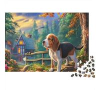 Beagle Jigsaw Puzzles Beagle in Cozy Town Jigsaw Puzzle Impossible Hard Great Gift Idea for The Whole 70x50cm/1000pcs