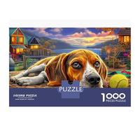Beagle Jigsaw Puzzles Beagle Resting on Grass 1000 Piece For Adults & Kids Fun Activity for Rainy Days Birthdays & Gifts 52x38cm/1000pcs