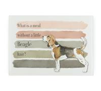 Beagle Large Rectangular Glass Worktop Protector - Dogs Themed Humourous Gifts - Smooth Board Kitchen Chopping/Cutting Board Worktop Saver with Non-Slip Feet 39cm x 28.5cm (15" x 11")
