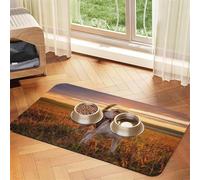 Beagle Lawn Dogs On A Walk Pets Dogs Sunset,Waterproof Pet Feeding Mat,PU Leather Placemats for Cat Dog Water Bowl,Food Mats,30x45cm