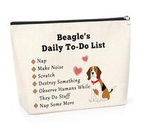Beagle Lover Gift for Women Beagle Cosmetic Bag for Teen Girl Friend Mum Aunt Colleague Daughter Toiletry Bag Dog Owner Present for Her Sister Birthday Christmas Travel Makeup Pouch