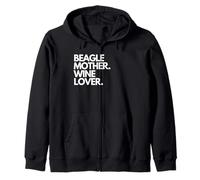 Beagle Mother Wine Lover Funny Zip Hoodie