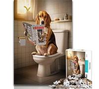 Beagle on The Toilet Jigsaw Puzzles for Teenagers,for Educational Game Challenge Toy for Is Ideal As A Gift for The Whole Family (38x26cm)
