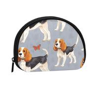 beagle patterns Coin Purse with Zipper Mini Coin Pouch Small Change Wallet for Men Women Coin Bag Personalized Credit Card Bags Everything Storage Pouch for Headset ID Key Lipstick