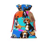 Beagle Patterns Print Eco-Friendly Gift Drawstring Bag Holiday Present Pouches Party Favors Goodie Bags