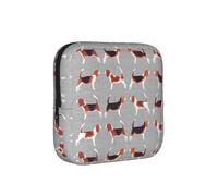 Beagle Patterns Print Sanitary Napkin Storage Bag, Portable Holder for Pads, Period Pouch for Teen Girls, Reusable Sanitary Bag
