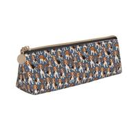 Beagle Patterns Print Triangular Pencil Case Large-Capacity Stationery Organizer Commute Supplies Pouch