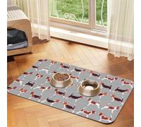 Beagle Patterns Printing Pet Absorbent Tablecloth, Special Pad For Pet Bowls, Rollable For Storage, Ideal For Pet Bowls