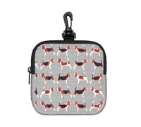 Beagle Patterns Square Zipper Pouch with All-Over Print,Waterproof Rubber-Fabric, Lightweight Durable Small Organizer Bag for Coins, Cards, Keys