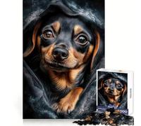 Beagle Peeking from Blanket Jigsaw Puzzle for Adults 1000 Pieces Focus Training Mindful Escape Tight Join Meaningful Gift (38x26cm)