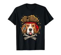 Beagle Pirate Dog Halloween Jolly Roger Value Graphic T-Shirt, Men, Black, M