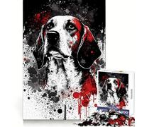 Beagle Portrait Jigsaw Puzzle 1000 Piece for Teenagers Think Training Time Well Spent Defined Edges Festive Present (38x52cm)