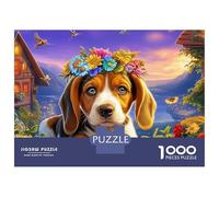 Beagle Premium Paper Puzzle 1000 Pieces, Focus-Training, Adults Joyful Portrait Close-up Puzzles Teens, Party 38x26cm/1000pcs