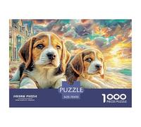 Beagle PuppiesSophisticated 1000-Piece Jigsaw Puzzles for Adults Comprised of 1000 Individually Challenging Puzzle Game Pieces - Conceived As An Exceptional Gift Jigsaw Puzzles for Adults And Kids Ag