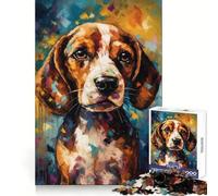 Beagle Puppy Art for Adults 1000 Piece Puzzle Mental Skill Gentle Engagement Solid Fit Chic Xmas Gift (50x75cm)