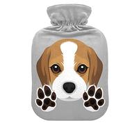 Beagle Puppy Dog Paw Hot Water Bottle with Cover Hot Water Bottles for Pain Relief Hot Bottle Water Bag Hot Water Bed Warmer for Hot and Cold Compress, 2L