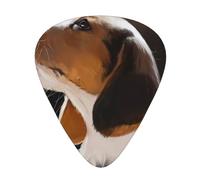 Beagle Puppy Dog Welcome Garden,12 Pcs Guitar Pick,3 Different Thickness Plectrums for Acoustic Guitar Bass Ukulele (0.46mm 0.96mm 0.71mm)