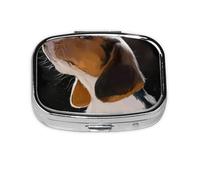Beagle Puppy Dog Welcome Garden,Meta Pill Box 2 Compartment Medicine Case,Portable Organizer,Rectangle Meta Portable Organizer Pill Box 996 Compartment Medicine Case