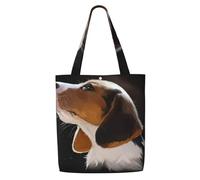 Beagle Puppy Dog Welcome Garden,Reusable Grocery Bags Shopping Tote Bags Large Capacity Canvas Shoulder bag