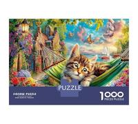 Beagle Puppy in Garden 1000 Pieces Puzzles for Adults， Whimsical Flower Garden Jigsaw Puzzles，Educational Puzzle Game， Home Decoration，100% Recycled Cardboard，family-friendly，for Women, Gifts for Me