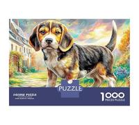 Beagle Puppy Jigsaws 1000 Piece Puzzle on A Sunny Village Path Challenge High Difficulty Impossible Wall Decor for Adults Kids 52x38cm/1000pcs