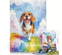 Beagle Rainbow Bridge Puzzle for Adults 1000 Pieces Intellect Skill Pleasant Downtime Ideal Fit Meaningful Gift (38x26cm)