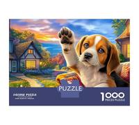 Beagle Recycled Cardboard Beagle Raising Paw Jigsaws Puzzles for Families 1000 Piece Challenging & Brainteasing 38x26cm/1000pcs