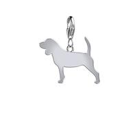 Beagle Silhouette Silver Charm