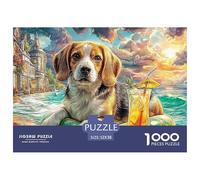Beagle SkateboardDynamic 1000-Piece Jigsaw Puzzles for Adults A Treasury of Challenging Puzzle Games for Women And Men - An Excellent Shared Hobby for Adults And Kids Age 12 Years And Up 52x38cm/1000