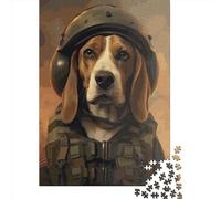 Beagle Soldier 1000 Pieces Jigsaw Puzzles for Adults Creative Rectangular Jigsaw Wooden Puzzles Game Brain Teasers Toy 1000pcs (75x50cm)