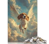 Beagle with Angel Wings In Memoriam Tribute Puzzle Creative Games Premium Cardboard Jigsaw Puzzle for Women Men Birthday Present 1000pcs (38x26cm)