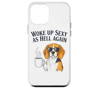 Beagle Woke Up Sexy As Hell Again Funny Coffee Case for iPhone 12 mini