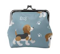 Beagles Print Animal Pattern, PU Leather Coin Purse, Small Wallets, Change Pouch with Kiss Lock Clasp Buckle, Change Purse