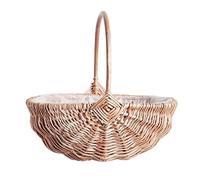 BEAHING 10inch Woven Rattan Flower Basket Wedding Hand Basket, Kitchen Foods Storage Organizer, S Size