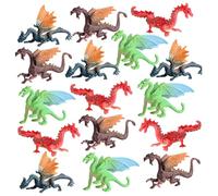BEAHING 16Pcs Mini Dragons, Realistic Plastic Ancient Flying Dragon Figure for Science Project & Cake Topper, Early Educational Model for Toddlers Kids, Dragon Toy