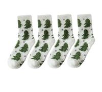 BEAHING 2 Pairs Winter Bed Socks for Women Girls, Soft Thick Cosy Warm Socks, Cute Crew Socks for Home Sleeping Indoor Outdoor Xmas Gift, Dinosaur Style