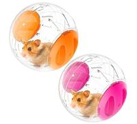 BEAHING 2PCS Hamster Ball 12cm Transparent Plastic Hamster Exercise Ball for Small Animal Running to Relieves Boredom and Increases Activity Orange Hamster Running Balls