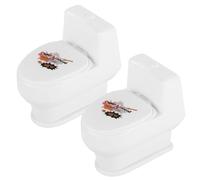 BEAHING 2Pcs Mini Toilet, Prank Toys with 3D Poo Emoticon, 4 Inch Water Toys, Funny Shoot the Poop Game for Kids, Toy Toilet