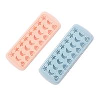 BEAHING 2PCS Moon Stars and Heart Ice Cube Tray, Silicone Ice Cube Tray Mold Cute Mini Ice Cube Trays Easy Release Ice Trays Ice Making Mold for Chocolate, Baking and Candy