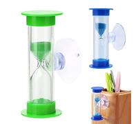 BEAHING 2PCS Sand Timers for Kids Two/Three Minutes Teeth Brushing Timer with Suction Cup for Kids Toothbrush Timer Hourglass Timer for Games Cooking Toothbrush Hourglass