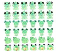 BEAHING 36PCS Luminous Mini Frogs Glow in Dark, 6 Styles Cute Resin Frog Figures for Garden Dollhouse