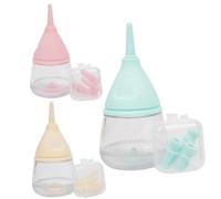 BEAHING 3Pcs Kitten Bottle Feeding Kit, Kitten Bottle, 4x2x2 Anti-Choking Reusable Kitten Bottle, Cute and Practical Kitten Feeding Bottle for Nursing Small Animals, Kitten Feeding Bottle