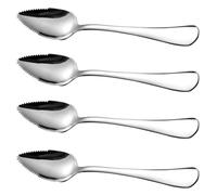 BEAHING 4 Pcs Grapefruit Spoons, Stainless Steel Grapefruit Spoon Half Serrated Fruit Dessert Cutter Spoons Scraping Spoon for Apple, Kiwi, Orange, Dessert