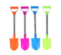 BEAHING 4PCS Kids Snow Shovel Set, Plastic Digging Spades with Stainless Steel Handles Random Colors