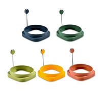 BEAHING 5PCS Silicone Non Stick Fried Egg Rings, Square Egg Cooker Mold with Handle for Mcmuffins