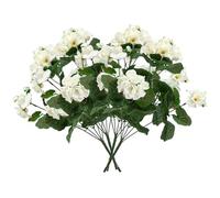 BEAHING Artificial Geraniums for Outdoors, 4Pcs 13.7 Inch Geraniums Artificial Flowers Realistic Fake Geraniums Uv-Resistant Geranium Plants Silk Flowers for Floral Arrangement Decor